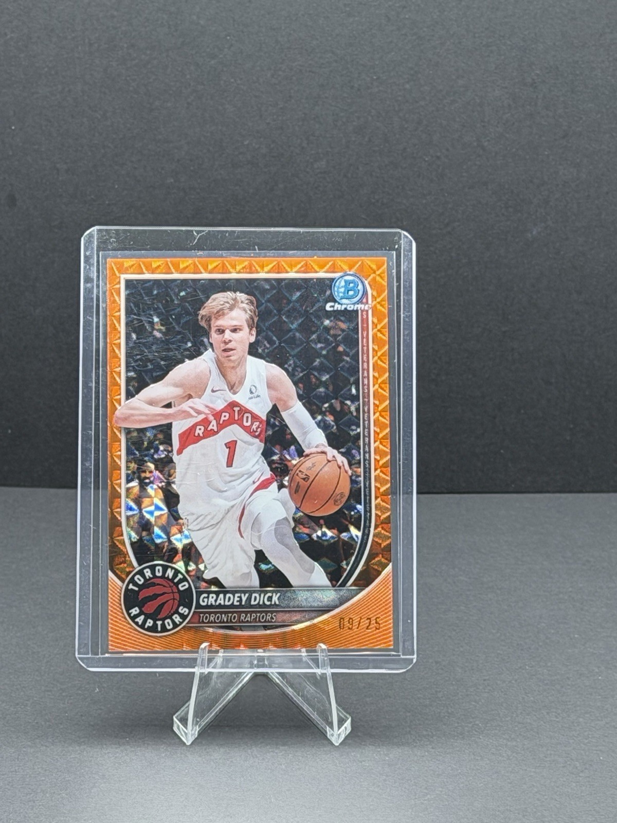 2026 Bowman Gradey Dick Chrome Orange Geometric Refractor #/25 Raptors