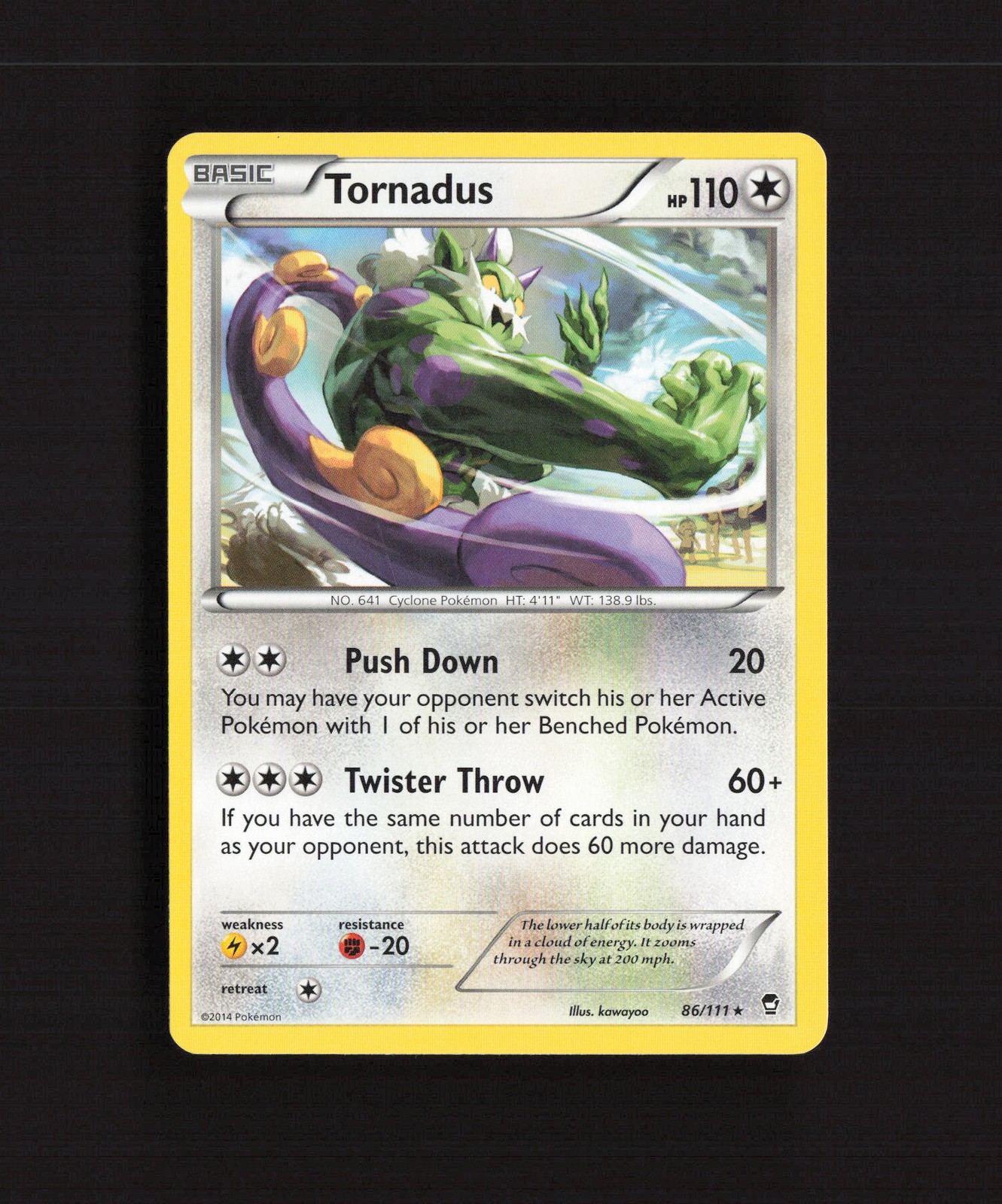 Tornadus 86/111 Furious Fists Rare Pokemon Card LP