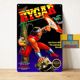 Poster insegna metallo videogioco Rygar vintage Nintendo Nes 20x30 cm