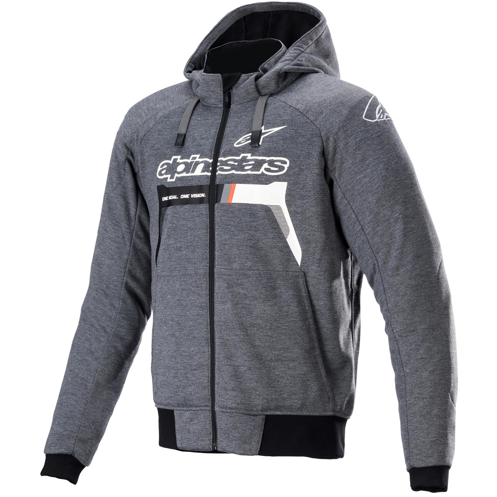 Alpinestars Chrome Ignition Gr. S Herren Motorrad Hoodie grau-weiß-melliert