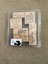 Stampin Up Love Ya Bunches Mounted Rubber Stamp Set 2005 Retired Birds Flowers