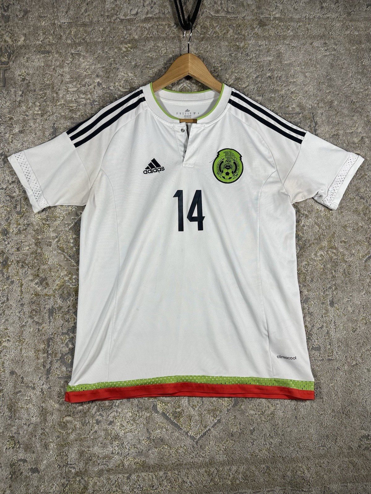 Authentic Adidas Mexico 2015-16 Away Jersey #14 Hernandez Chicharito Size Small