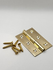 2xQuality solid Brass Butt Hinges Pair 1"/2"/2.5"  –small large Doors & Cabinets