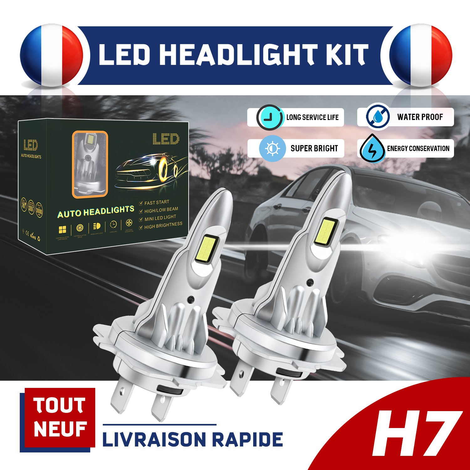 Ampoules LED H7 22000LM : Réparez l'Éclairage Faible Megane CC