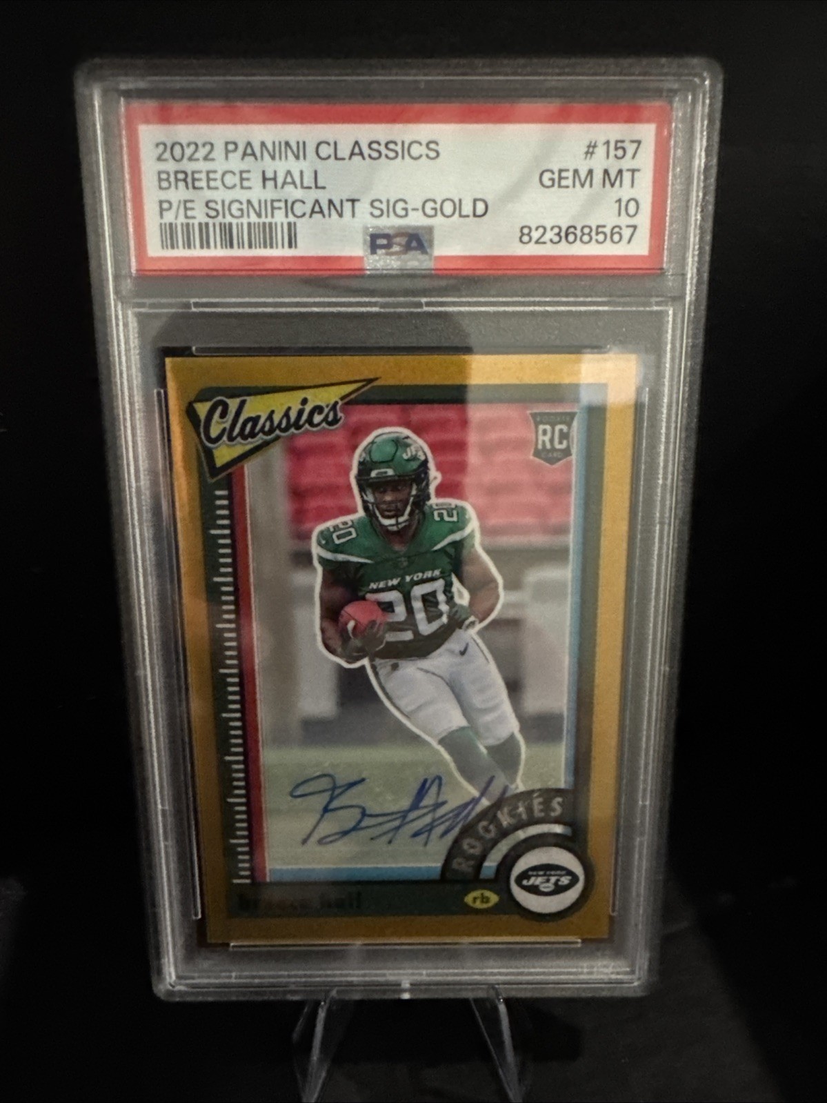 Breece Hall Panini Classics #157 Premium Edition Significant Signatures-Gold