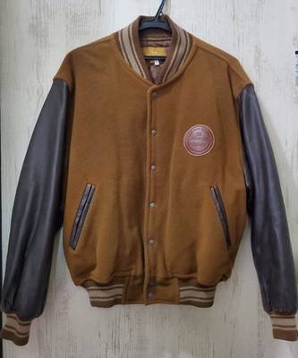 Lancel Leather Stadium Jacket Lamb Leather M-L Logo Back Used