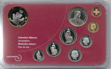 SET di 8 MONETE SVIZZERE + MEDAGLIA ANNO 2004- BABY - STGL