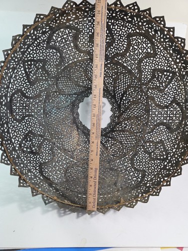 Pierced brass lamp shade Turkish Large India metal - Picture 8 of 14