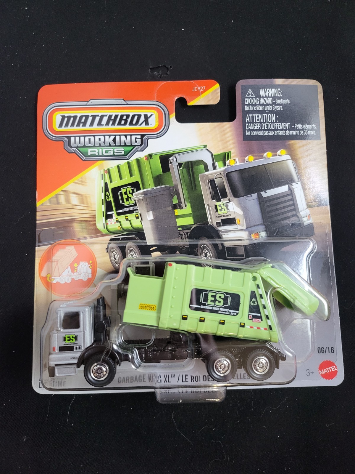 2025 Matchbox Working Rigs 06/16 GARBAGE KING XL Green New Design SMALL CRACK