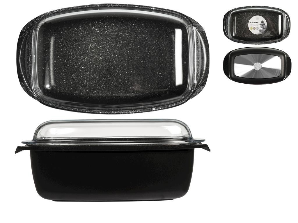Casserole H&h Non-Stick with Lid Glass 40x21 CM