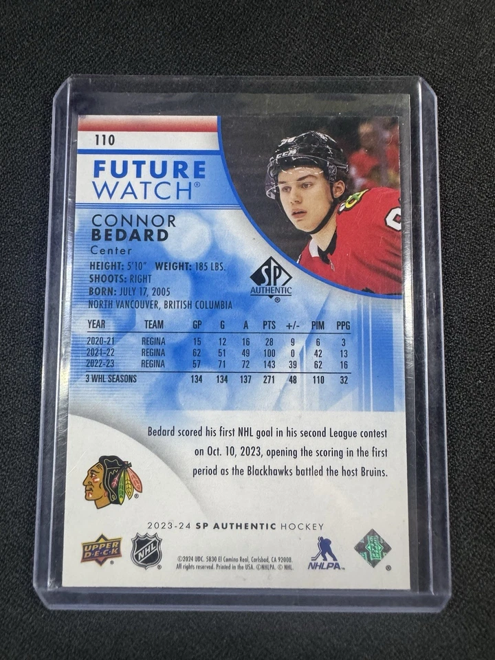 RELOJ CONNOR BEDARD 2023-24 SP AUTÉNTICO FUTURO #110/399 Foto 2 de 2
