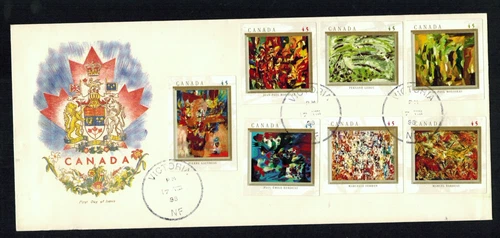 Canada #1743-1749, 1998 45¢ The Automatistes Art, R. G. Sharpe (RGS) cachet FDC