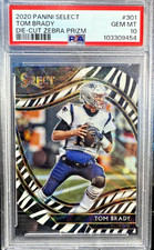 2020 Panini Select - Field Level Tom Brady #301 Zebra Prizm Die-Cut PSA 10