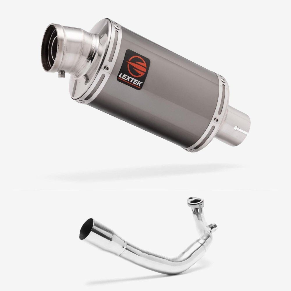 Lextek OP15 Dark Tint Exhaust System 200mm for Lexmoto Chieftain / Apollo