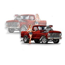 Pin Up Girl Sticker Fits Ford 1969 F100 Hotrod Brick Red Truck Nose Art 2 Pack Pin Up Girl Sticker Fits Ford 1969 F100 Hotrod Brick Red Truck Nose Art 2 Pack