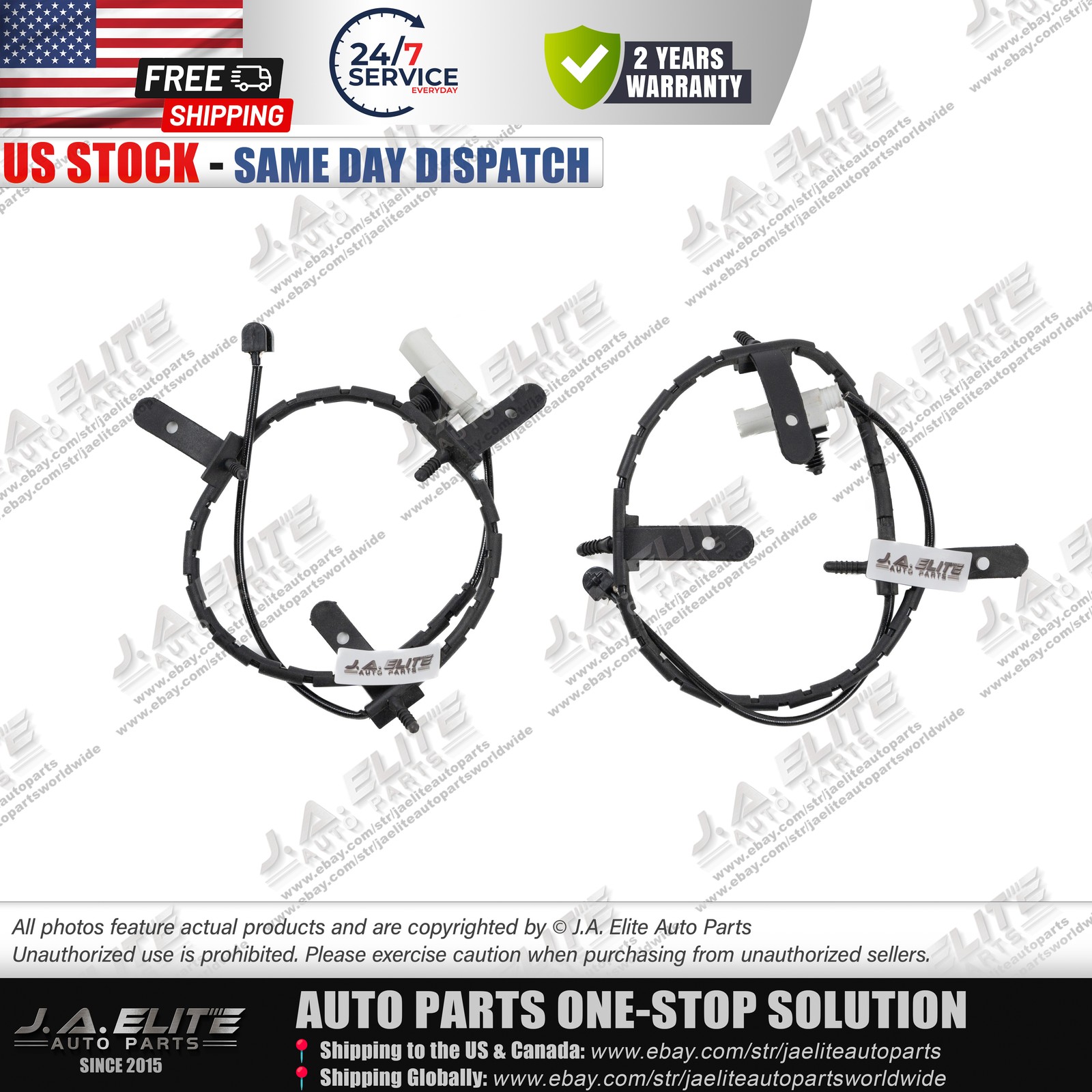 2pcs Rear Brake Pad Wear Sensor fit Aston Martin DB9, OEM:4G43-2D009-AB