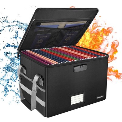 ENGPOW Fireproof Waterproof File Storage Box Portable Foldable Document Case