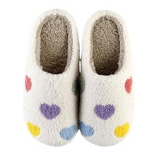 Christmas Slippers for Women Men, Cute Animal 6.5-7 Women/5.5-6 Men Color Heart