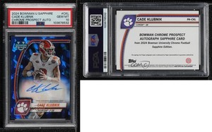 2024 Bowman U Chrome Sapphire Edition Prospect Cade Klubnik PSA 10 GEM MT Auto