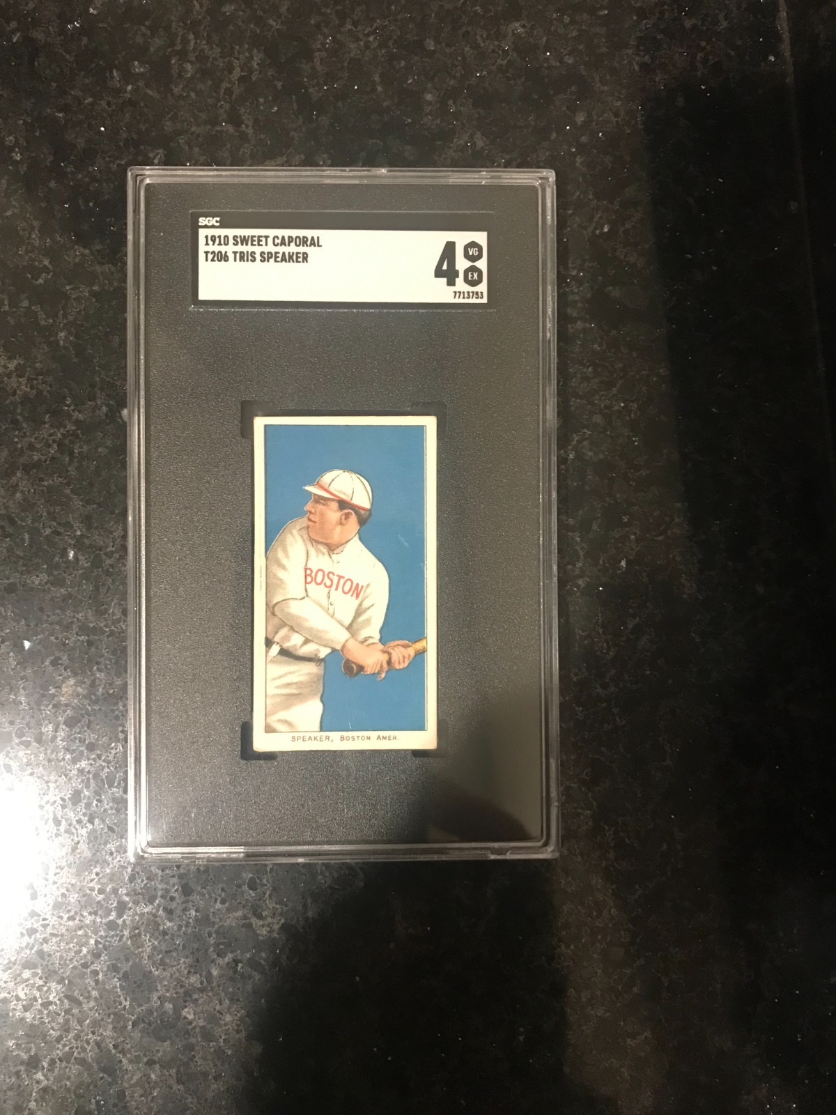 1910 T206 White Border Tris Speaker Boston Red Sox HOF Rookie RC SGC 4 CENTERED