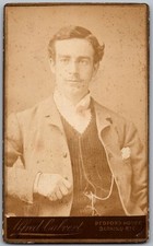 CDV Circa 1880s Alfred Calvert Handsome Man with Mustache Unmarked