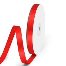 3/8 x 50 Yards Red Satin Ribbon, Silk, Spool, Gift Wrapping, Crafts, Wedding