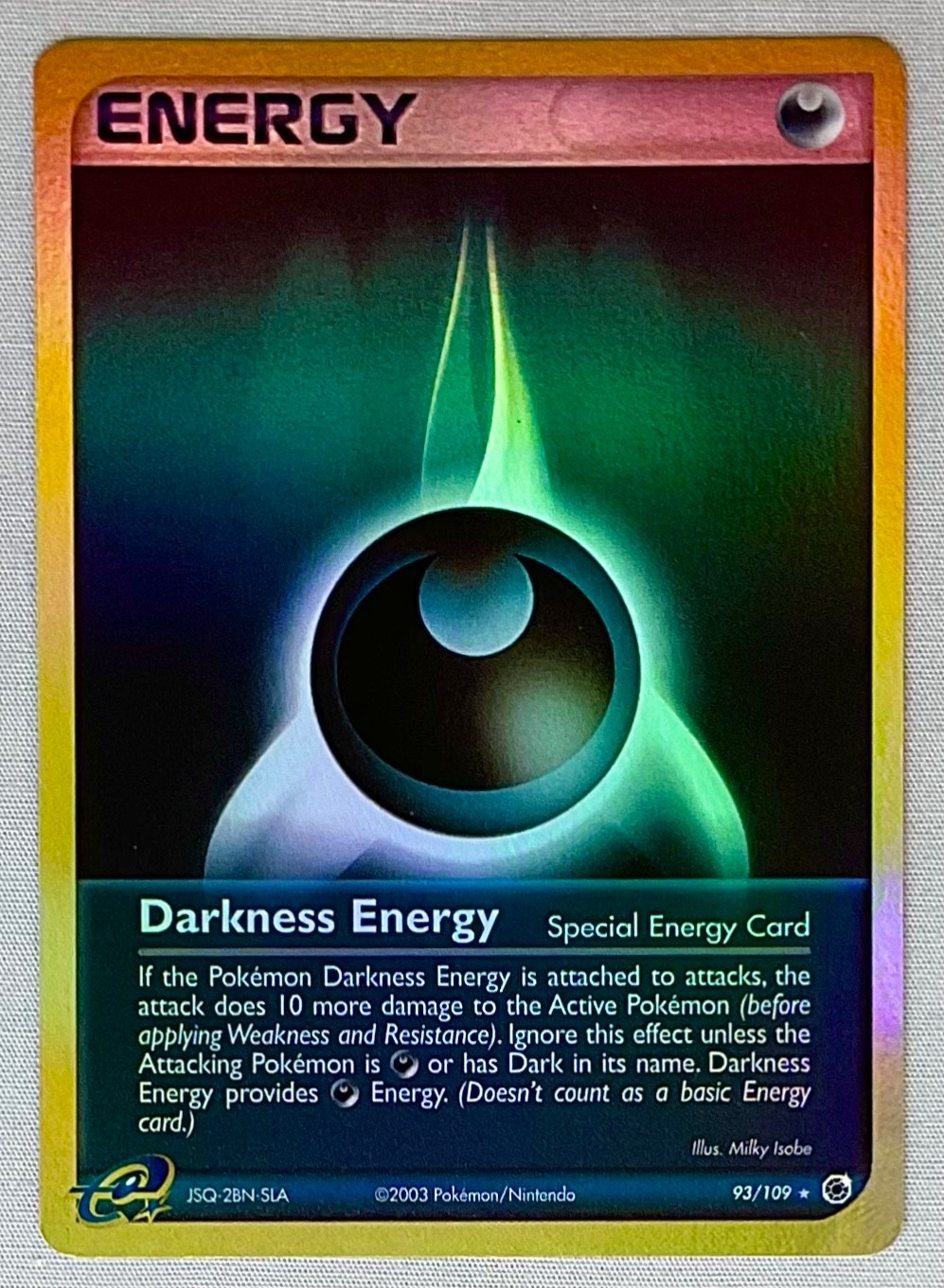 Pokémon Darkness Energy #93/109 Reverse Holo Rare - 2003 Ex Ruby & Sapphire - NM