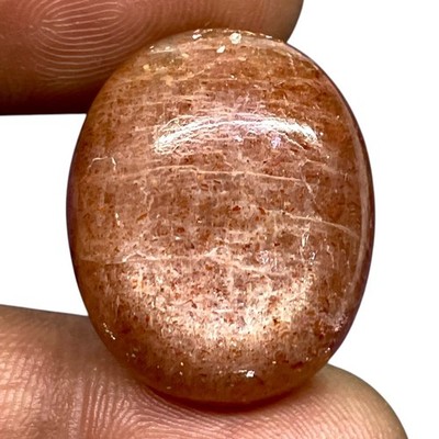 Selene Gems 40.15 Cts Natürlicher Sunstone Oval Cabochon 26x22mm Orange