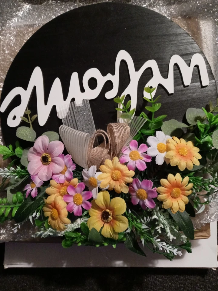  12 inch Seasonal Welcome Sign Front Door Decoration, Rustic Round - Image 2 of 2