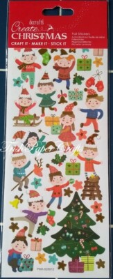 Docrafts Create Christmas Aufkleber – Foliert & Geprägt, über 30 Sticker Auf 22,9 X 10,2 Cm – Weihnachtssterne-Design!