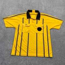 Score Am Soccer Referee Jersey Shirt Men's Size M Yellow Black Short Sleeves