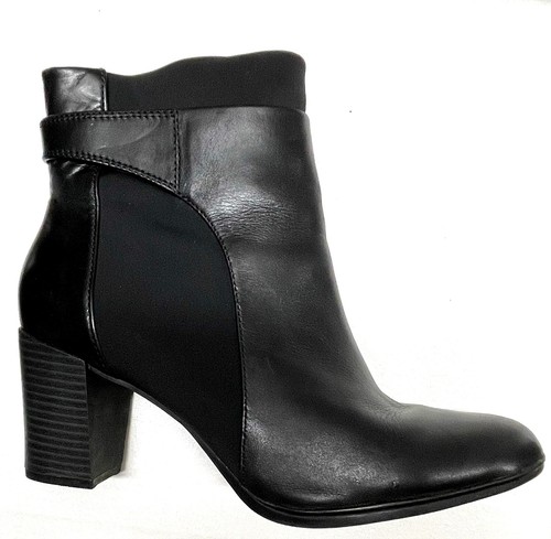 CLARKS Araya Turner Women's Black Leather Ankle Boots Size 9 M -No Box