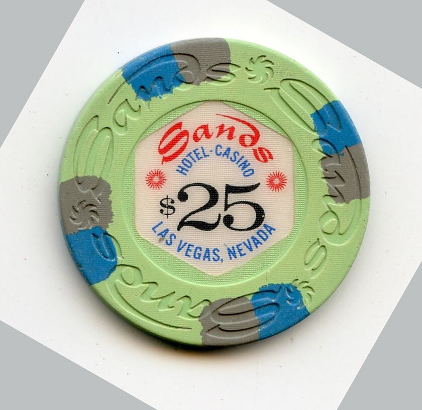 25.00 Chip From The Sands Casino Las Vegas Nevada House 2 Small Pinwheels