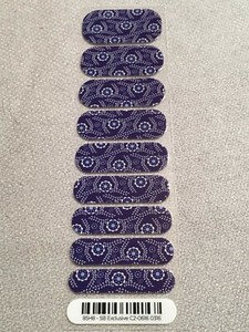 Jamberry Half Sheet Stylebox Dark Blue Flowers