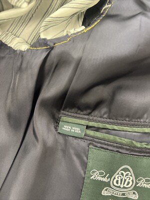 LORO PIANA SUPER 120 Brooks Brothers Men's Black Solid Wool Blazer