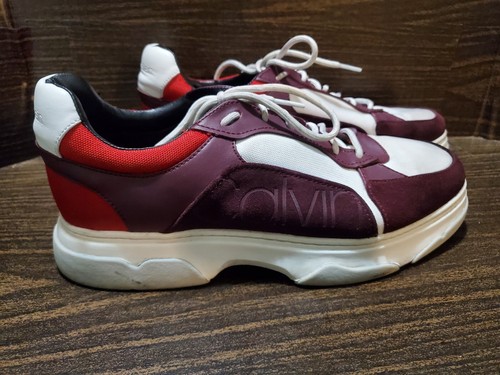 Calvin Klein Penley 34f1618 Maroon Red White Size 9 Gently Used - Picture 5 of 9