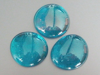 Glasnuggets - türkis, irisierend, ca. 28 - 30 mm, 500 g