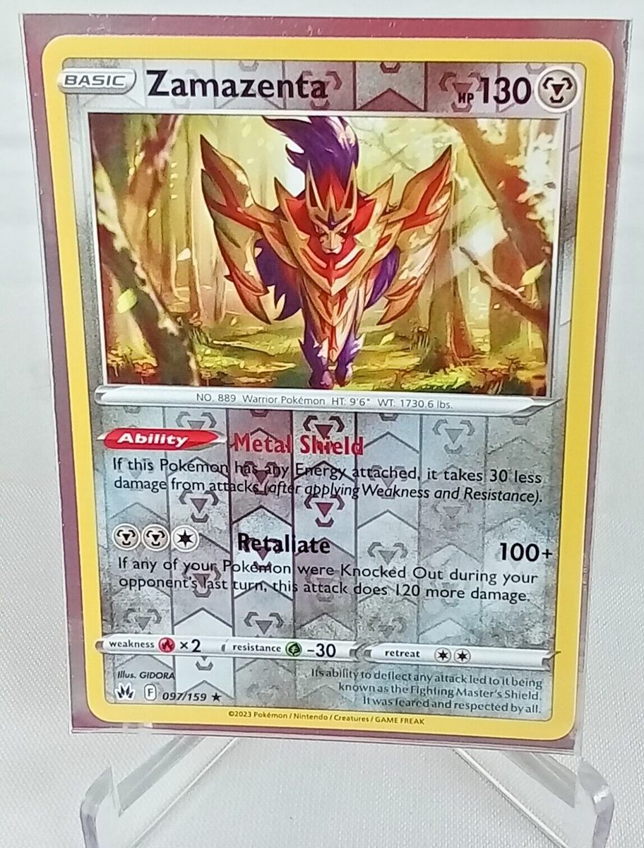 Zamazenta 97/159 Crown Zenith Reverse Holo Rare Pokémon Card 2023