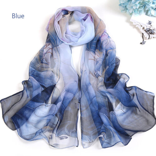 Long Soft Chiffon Scarf Plain Sheer Wrap Shawl Womens Large Stole Neck Scarves♧ - Picture 65 of 93