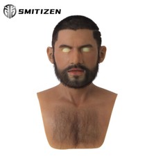 SMITIZEN Realistic Silicone Male Mask With Beard Chest Hair For Cosplay Props