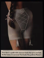1961 Sexy Woman Wearing WARNER'S Double Play Girdle VINTAGE AD