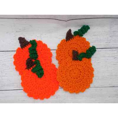 Pumpkin Coasters - Halloween Coasters - Crochet Coasters