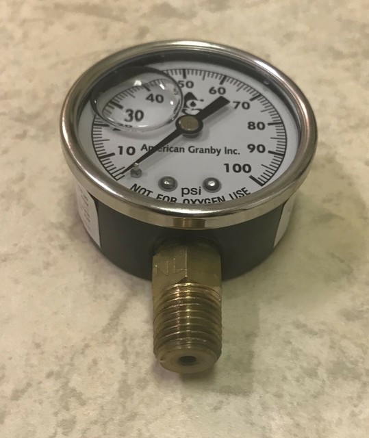 100 PSI Water Pressure Gauge 2" Dial Brass 1/4" Male NPT Well Pump