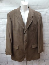 vintage mens brown Milano faux suede blazer jacket Coat sport suit 42L