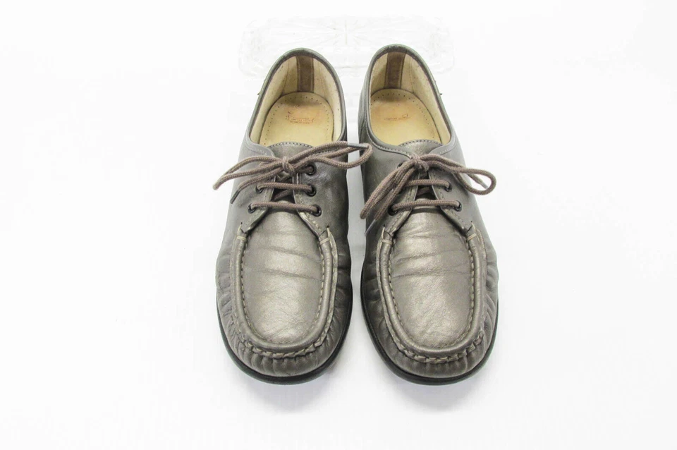 SAS Womens Shoes Siesta Size 12 Pewter Gray Leather Comfort Oxford Pre Owned vq - Image 4 of 4