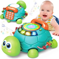 Baby Toy 6 to 12 Months - Musical Turtle Crawling Early Learning Educational Toy