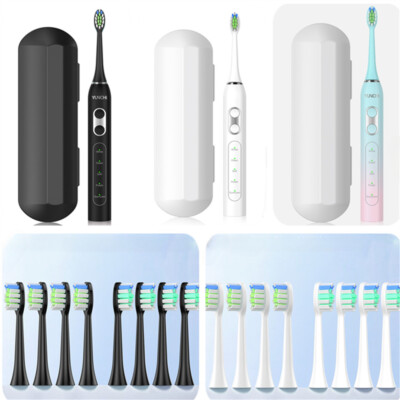 C3 Gradient Color Electric Toothbrush USB Rechargeable with 8 Brush Head and Box