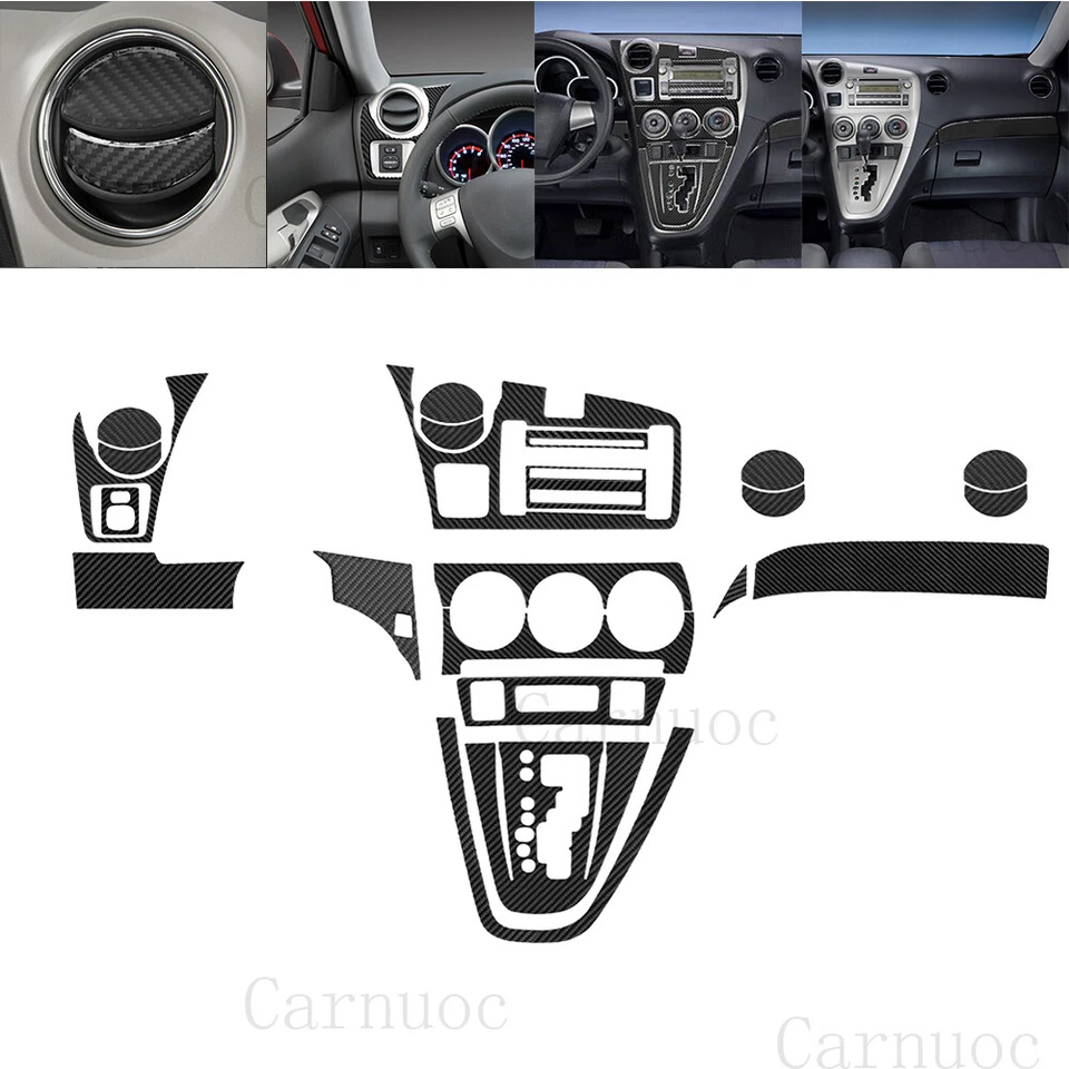 Kits completos de molduras interiores de fibra de carbono de 27 piezas para Toyota Matrix Pontiac Vibe Foto 4 de 4