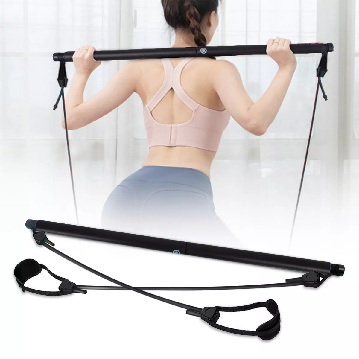 Multi-Functional Portable Pilates Bar Yoga Gym Stick for Fitness Workout  Stretch