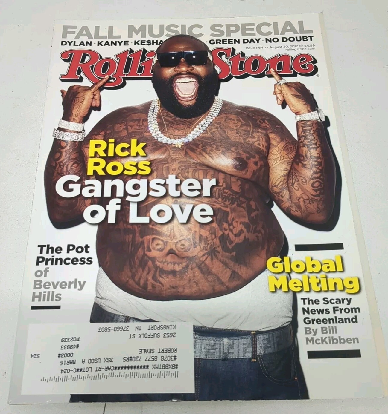 Rick Ross Rolling Stone Magazine August 30, 2012 #1164 Gangster of Love